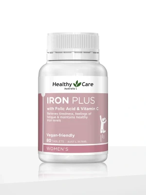 Healthy Care Iron Plus with Folic Acid & Vitamin C- 80 tablets