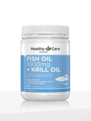 Healthy Care Fish Oil 1000mg + Krill Oil 400 Capsules