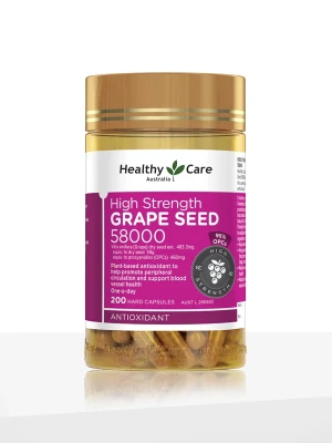 Healthy Care High Strength Grape Seed 58000 - 200 capsules