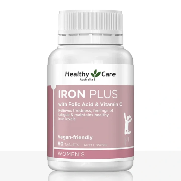 Healthy Care Iron Plus with Folic Acid & Vitamin C- 80 tablets